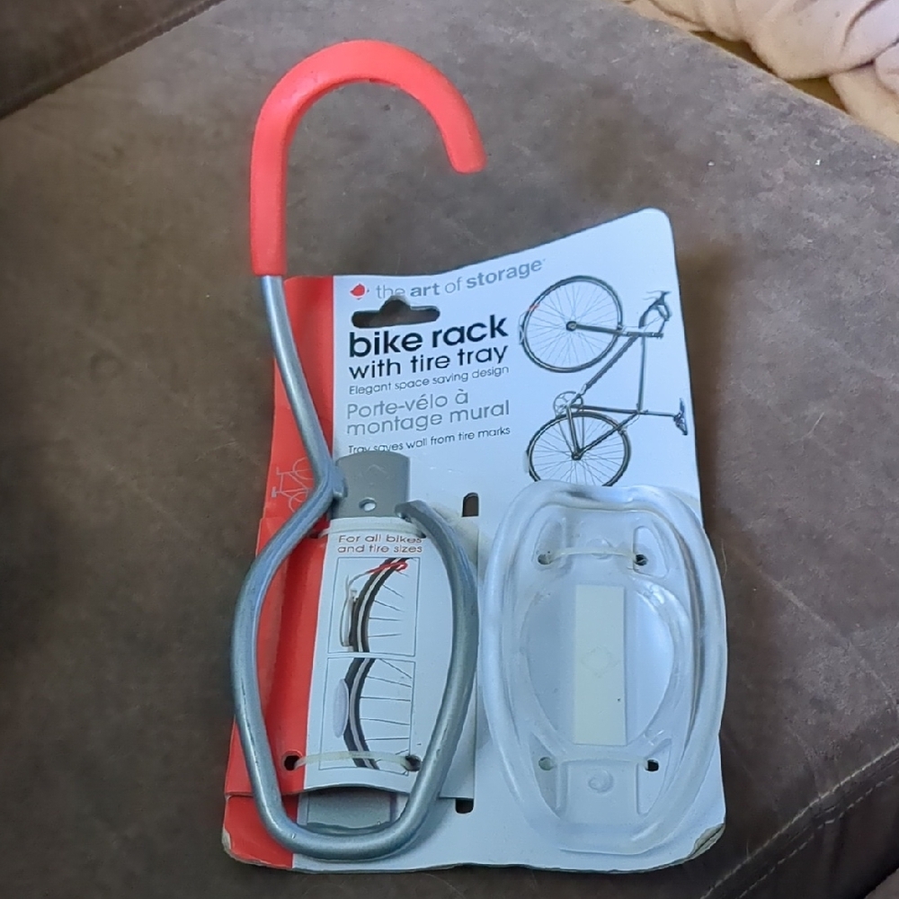 Red and Silver Bike Rack with Tire Tray
